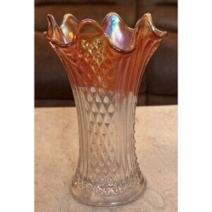 Antique Fenton Marigold Clear Diamond Point Carnival 7" Depression